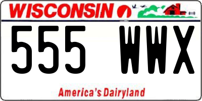 WI license plate 555WWX