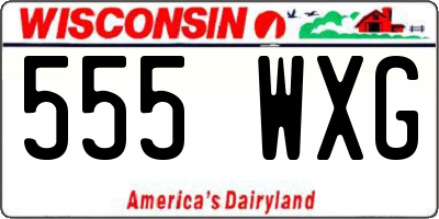 WI license plate 555WXG