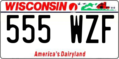 WI license plate 555WZF