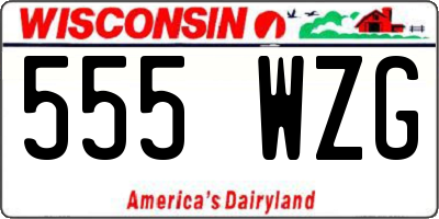 WI license plate 555WZG