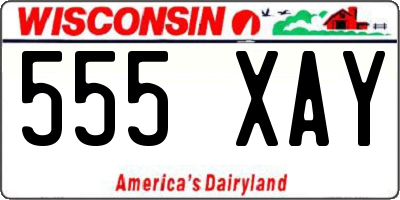 WI license plate 555XAY
