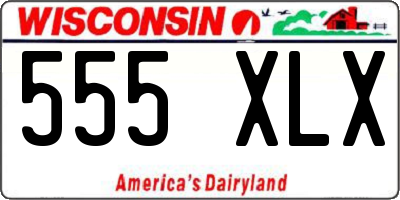 WI license plate 555XLX