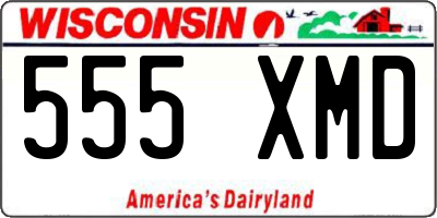 WI license plate 555XMD