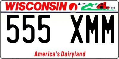 WI license plate 555XMM