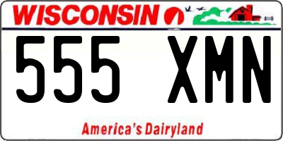 WI license plate 555XMN