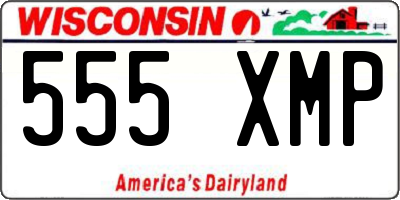 WI license plate 555XMP