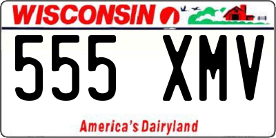 WI license plate 555XMV