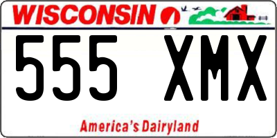 WI license plate 555XMX