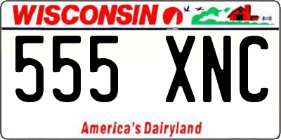 WI license plate 555XNC