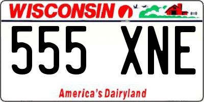 WI license plate 555XNE