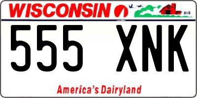 WI license plate 555XNK