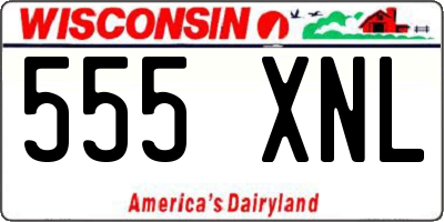 WI license plate 555XNL