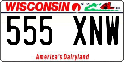 WI license plate 555XNW