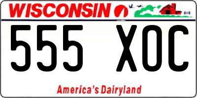 WI license plate 555XOC