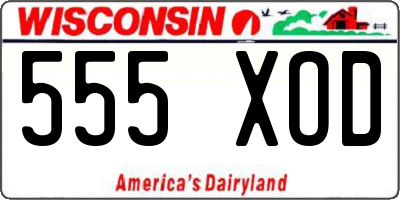 WI license plate 555XOD