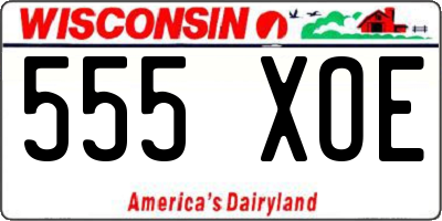 WI license plate 555XOE