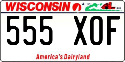 WI license plate 555XOF
