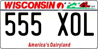 WI license plate 555XOL