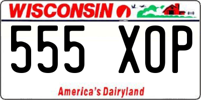 WI license plate 555XOP