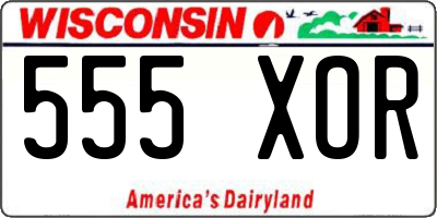 WI license plate 555XOR