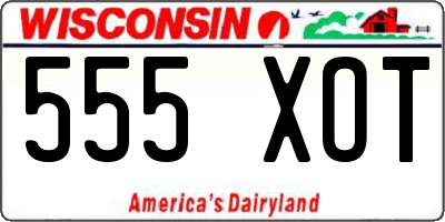 WI license plate 555XOT