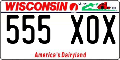 WI license plate 555XOX