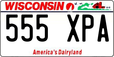 WI license plate 555XPA