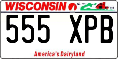 WI license plate 555XPB
