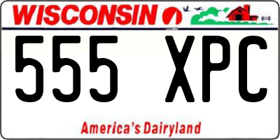WI license plate 555XPC