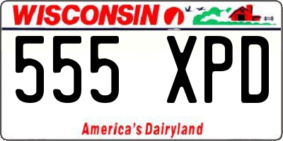 WI license plate 555XPD