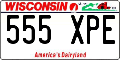 WI license plate 555XPE