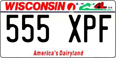 WI license plate 555XPF