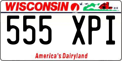 WI license plate 555XPI