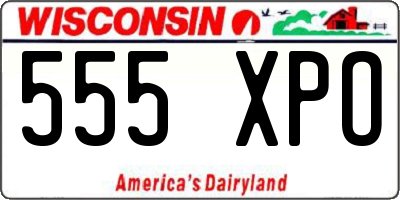 WI license plate 555XPO