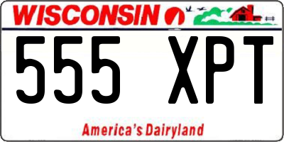 WI license plate 555XPT