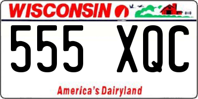 WI license plate 555XQC