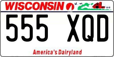 WI license plate 555XQD
