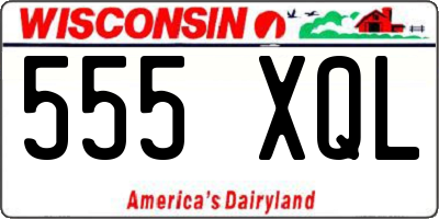 WI license plate 555XQL