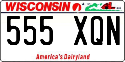 WI license plate 555XQN