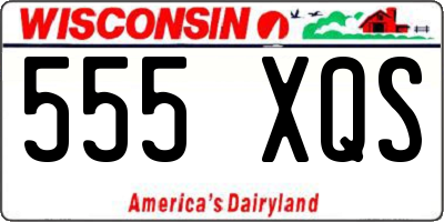 WI license plate 555XQS