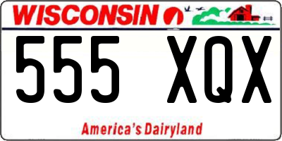 WI license plate 555XQX