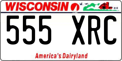 WI license plate 555XRC