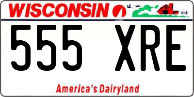 WI license plate 555XRE