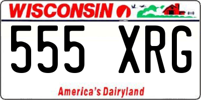 WI license plate 555XRG
