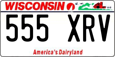 WI license plate 555XRV