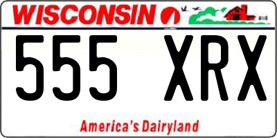 WI license plate 555XRX