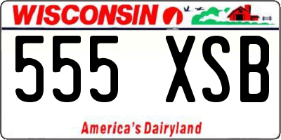 WI license plate 555XSB