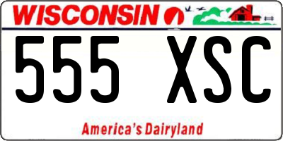 WI license plate 555XSC