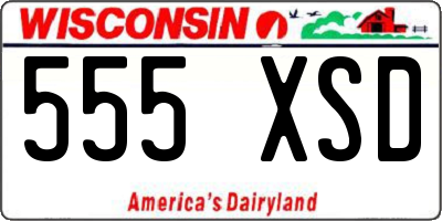 WI license plate 555XSD