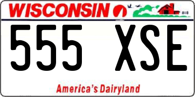 WI license plate 555XSE